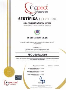 Sin Gıda Sertifika, Sin Gıda Certifi